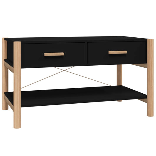 Tavolino da Salotto Nero 82x48x45 cm in Legno Multistrato