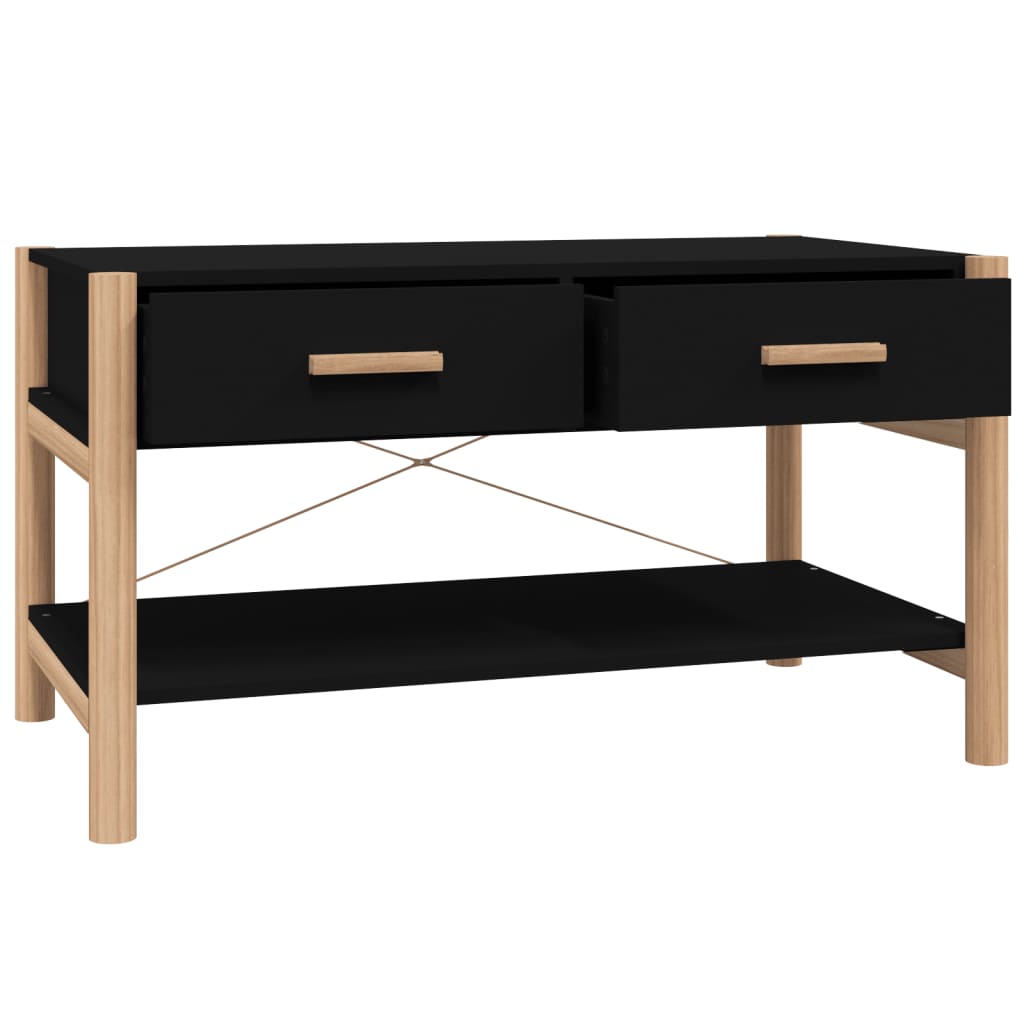 Tavolino da Salotto Nero 82x48x45 cm in Legno Multistrato