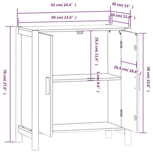 Credenza Bianca 62x38x70 cm in Legno Multistrato cod mxl 27732