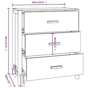 Credenza Nera 62x38x70 cm in Legno Multistrato cod mxl 27733