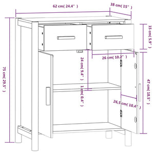 Credenza Nera 62x38x75 cm in Legno Multistrato