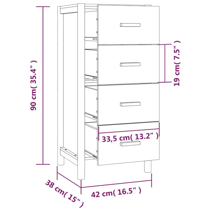 Credenza Bianca 42x38x90 cm in Legno Multistrato