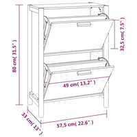 Scarpiera Nera 57,5x33x80 cm in Legno Multistrato