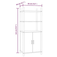 Credenza Nera 60x40x141 cm in Legno Multistrato 345694