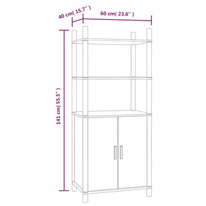 Credenza Nera 60x40x141 cm in Legno Multistrato 345694