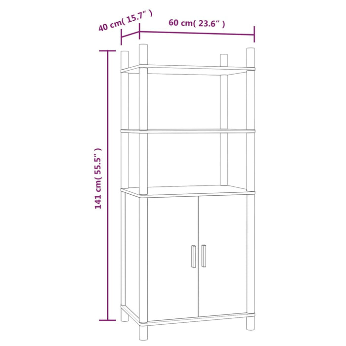 Credenza 60x40x141 cm in Legno Multistrato