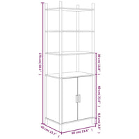 Credenza Bianca 60x40x173 cm in Legno Multistrato