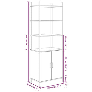 Credenza Bianca 60x40x173 cm in Legno Multistrato 345696