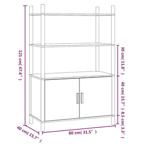 Credenza 80x40x121 cm in Legno Multistrato