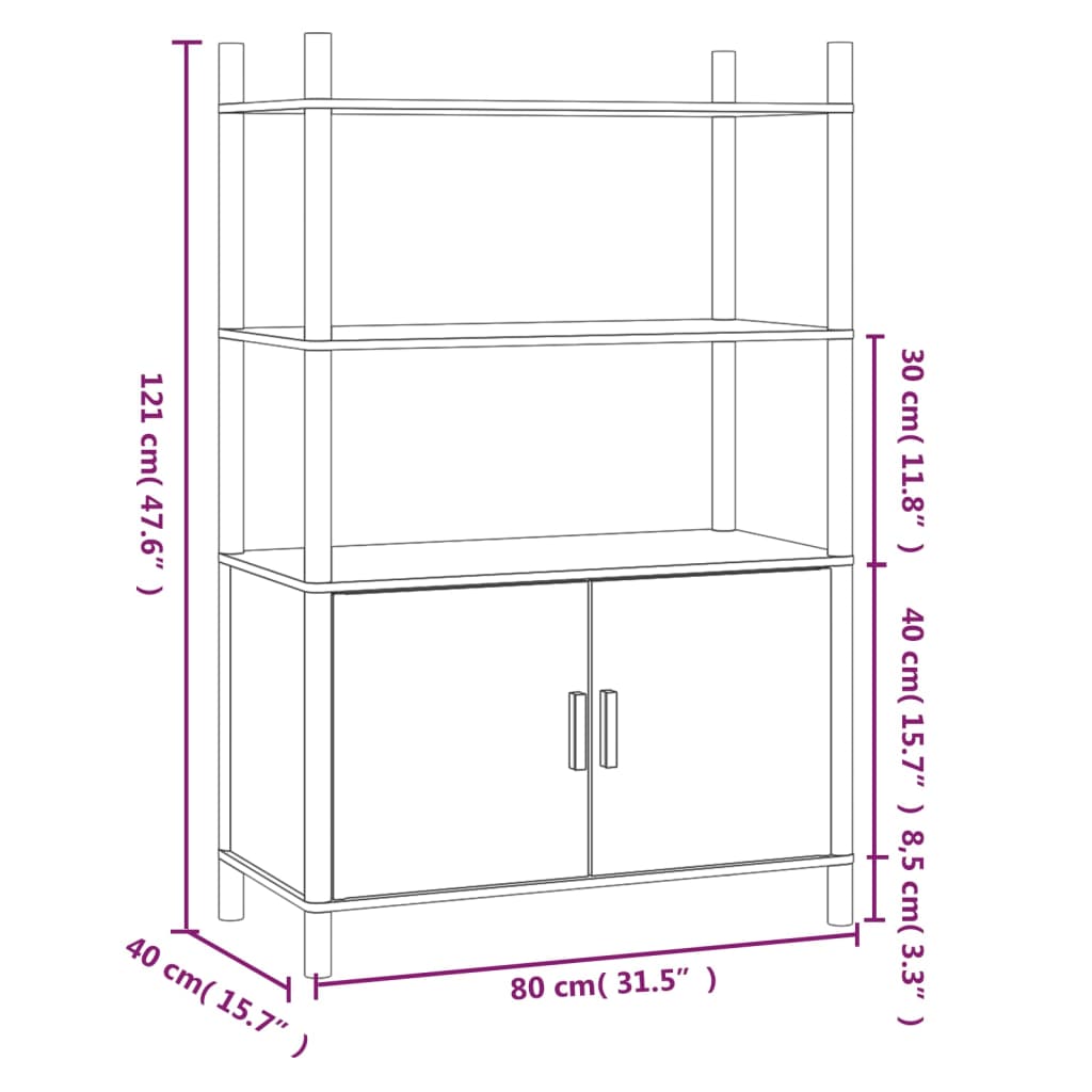 Credenza 80x40x121 cm in Legno Multistrato 345701