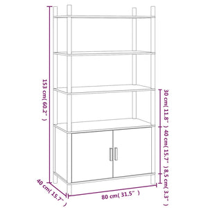 Credenza Bianca 80x40x153 cm in Legno Multistrato 345702