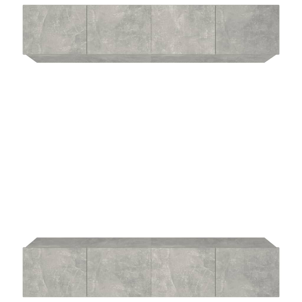 Mobili TV 4 pz Grigio Cemento 80x30x30 cm in Legno Multistrato cod mxl 20218