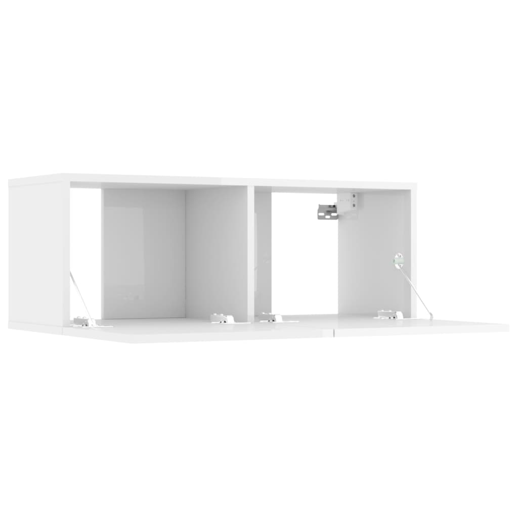 Mobili TV 4 pz Bianco Lucido 80x30x30 cm in Legno Multistrato 3114186