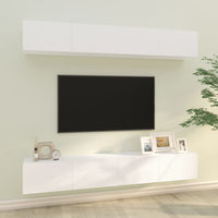 Mobili Porta TV a Parete 4 pz Bianchi 100x30x30 cm 3114190