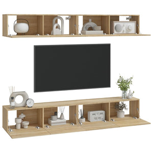 Mobili Porta TV a Parete 4 pz Rovere Sonoma 100x30x30 cm 3114192