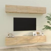 Mobili Porta TV a Parete 4 pz Rovere Sonoma 100x30x30 cm 3114192