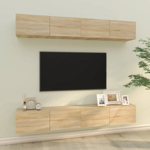 Mobili Porta TV a Parete 4 pz Rovere Sonoma 100x30x30 cm cod mxl 24647