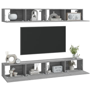 Mobili Porta TV a Parete 4 pz Grigio Sonoma 100x30x30 cm cod mxl 20693