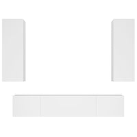 Set di Mobili Porta TV 4 pz Bianco in Legno Multistrato 3114198