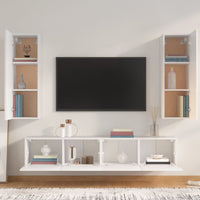 Set di Mobili Porta TV 4 pz Bianco in Legno Multistrato 3114198