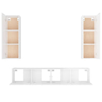 Set di Mobili Porta TV 4 pz Bianco Lucido in Legno Multistrato 3114202