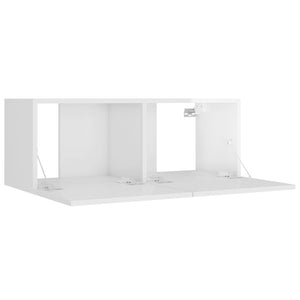 Set di Mobili Porta TV 4 pz Bianco Lucido in Legno Multistrato 3114202