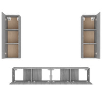 Set di Mobili Porta TV 4 pz Grigio Sonoma in Legno Multistrato cod mxl 20258