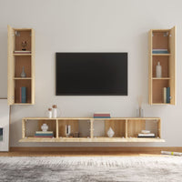 Set di Mobili Porta TV 4 pz Rovere Sonoma in Legno Multistrato 3114208