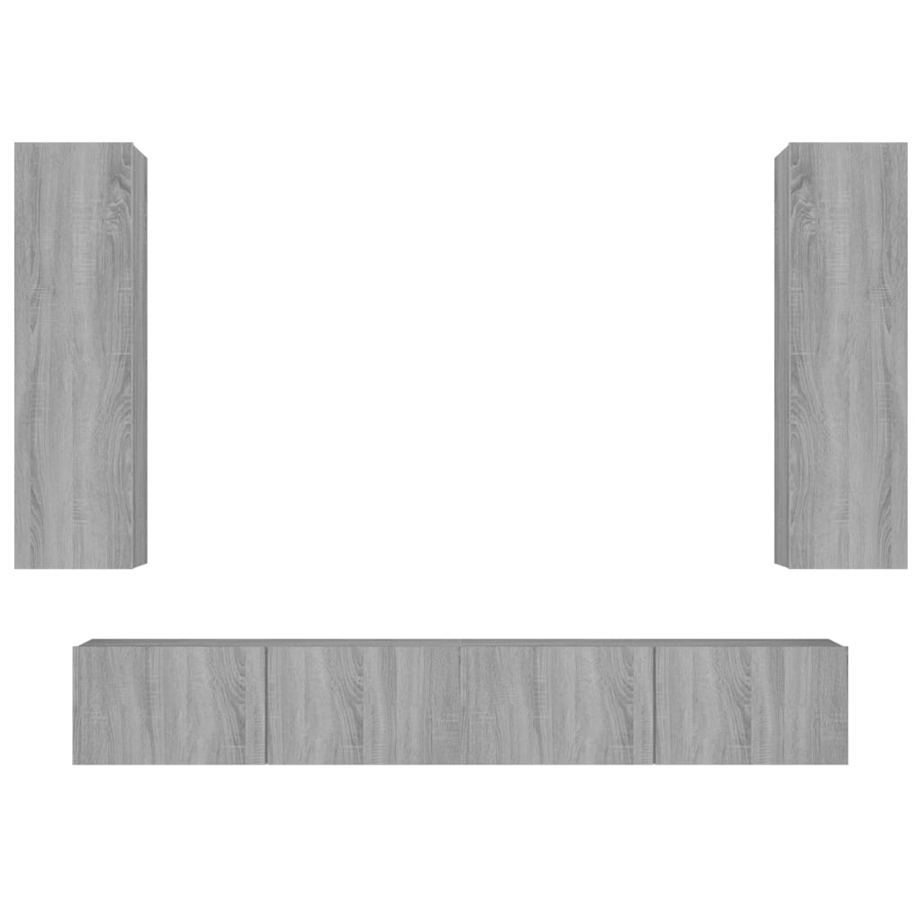 Set di Mobili Porta TV 4 pz Grigio Sonoma in Legno Multistratocod mxl 121508