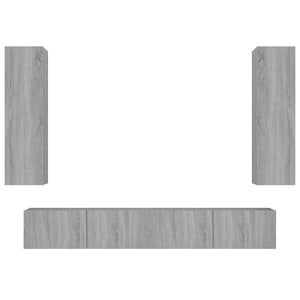 Set di Mobili Porta TV 4 pz Grigio Sonoma in Legno Multistratocod mxl 121508