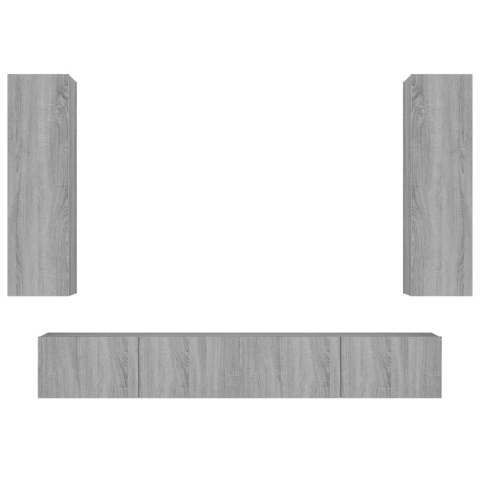 Set di Mobili Porta TV 4 pz Grigio Sonoma in Legno Multistratocod mxl 121508