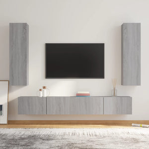 Set di Mobili Porta TV 4 pz Grigio Sonoma in Legno Multistratocod mxl 121508