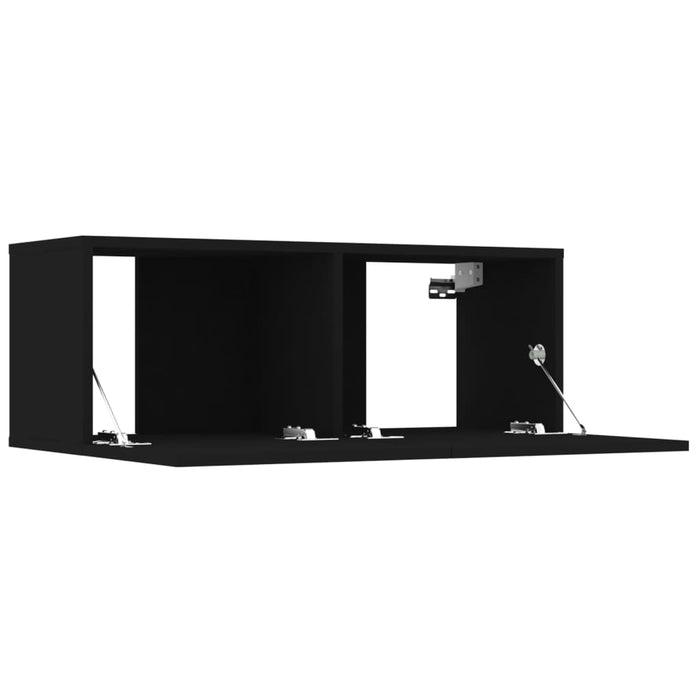 Set Mobili Porta TV 8pz Nero in Legno Multistrato cod mxl 20054