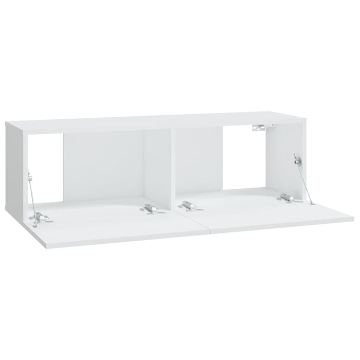 Set Mobili Porta TV 8pz Bianco in Legno Multistrato 3114294