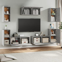 Set di Mobili Porta TV 7 pz Grigio Cemento in Legno Multistrato 3114305