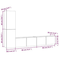 Set di Mobili Porta TV 4 pz Grigio Sonoma in Legno Multistrato 3114316