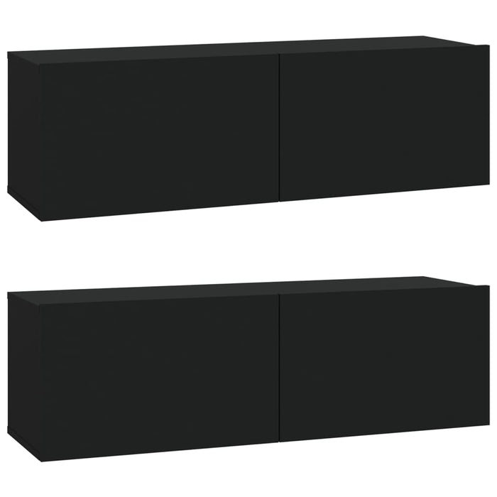 Set Mobili Porta TV 4 pz Nero in Legno Multistrato 3114327