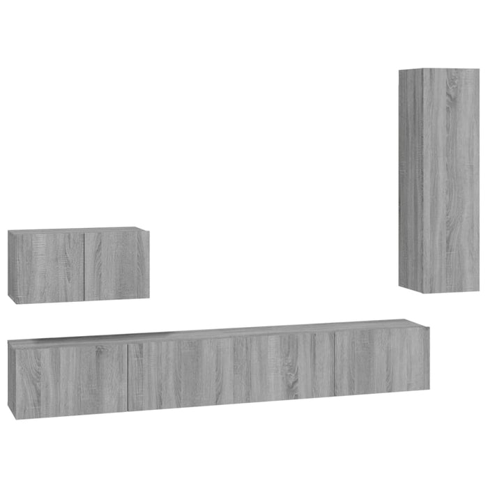 Set di Mobili Porta TV 4 pz Grigio Sonoma in Legno Multistrato 3114332