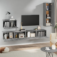 Set di Mobili Porta TV 4 pz Grigio Sonoma in Legno Multistrato 3114332