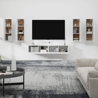 Set di Mobili Porta TV 6 pz Bianco in Legno Multistrato 3114342