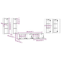 Set di Mobili Porta TV 6 pz Bianco in Legno Multistrato 3114342