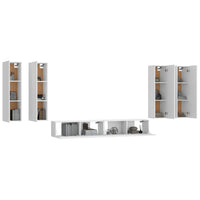 Set di Mobili Porta TV 6 pz Bianco in Legno Multistrato cod mxl 58462