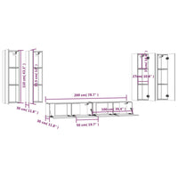 Set di Mobili Porta TV 6 pz Bianco in Legno Multistrato cod mxl 58462