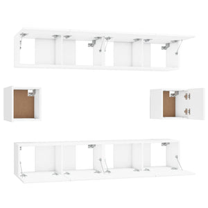 Set di Mobili Porta TV 6 pz Bianco in Legno Multistrato cod mxl 14766