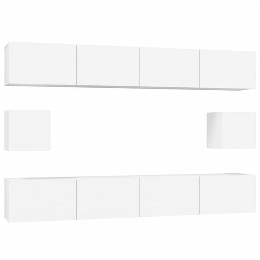 Set di Mobili Porta TV 6 pz Bianco in Legno Multistrato cod mxl 63199