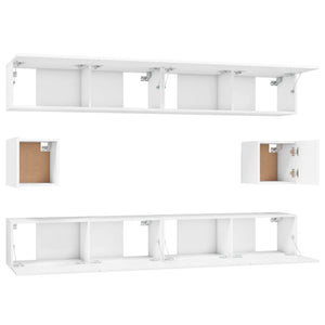 Set di Mobili Porta TV 6 pz Bianco in Legno Multistrato cod mxl 63199