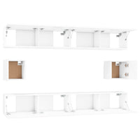 Set di Mobili Porta TV 6 pz Bianco Lucido in Legno Multistrato 3114370