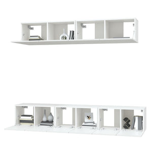 Set di Mobili Porta TV 5 pz Bianco in Legno Multistrato cod mxl 58766