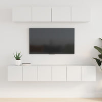 Set di Mobili Porta TV 5 pz Bianco in Legno Multistrato 3114422