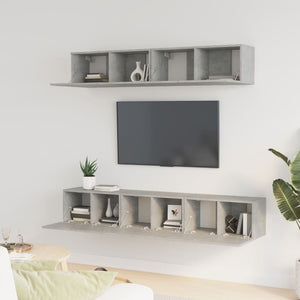 Set di Mobili Porta TV 5 pz Grigio Cemento in Legno Multistrato 3114425